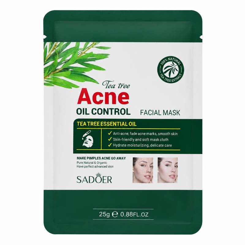 ماسک صورت عصاره درخت چای سادور مدل TEA TREE طبیعی و اورگانیک تغذیه کننده و تقویت کننده پوست برطرف کننده خشکی و زبری پوست وزن ۲۵ گرم