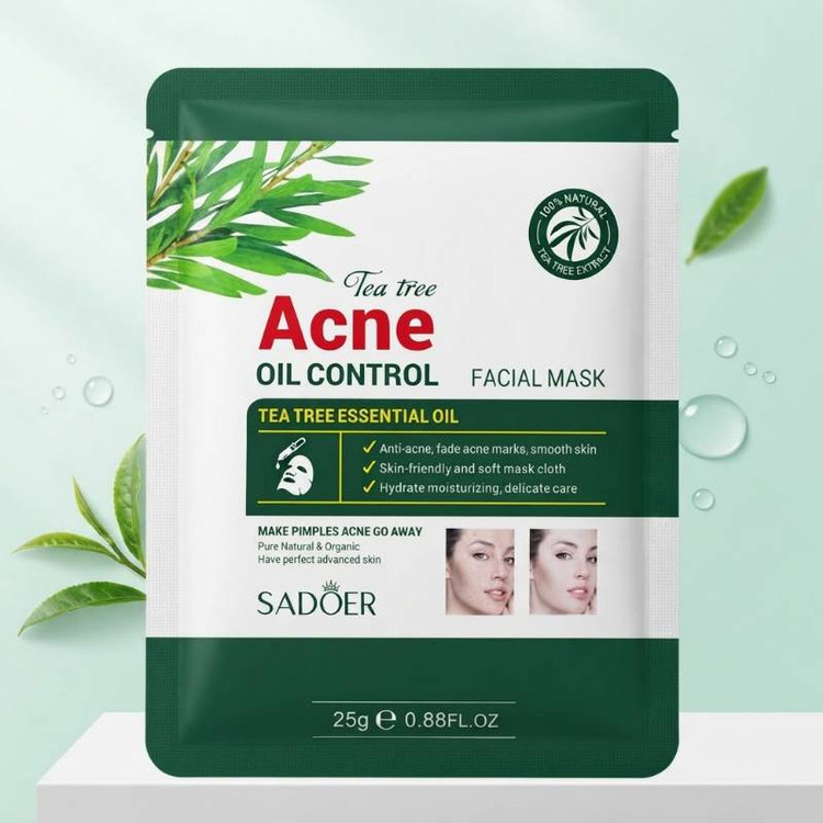 ماسک صورت عصاره درخت چای سادور مدل TEA TREE طبیعی و اورگانیک تغذیه کننده و تقویت کننده پوست برطرف کننده خشکی و زبری پوست وزن ۲۵ گرم