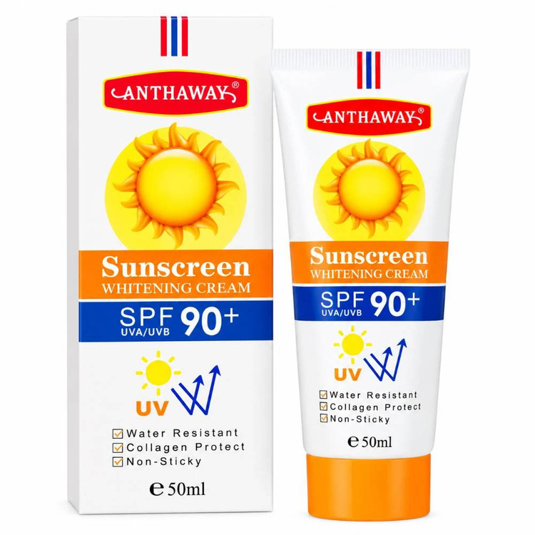 ضد آفتاب آنتاوای مدل SUNSCREEN رنگ سفید روشن 90 SPF مناسب انواع پوست حجم 50 میلی لیتر