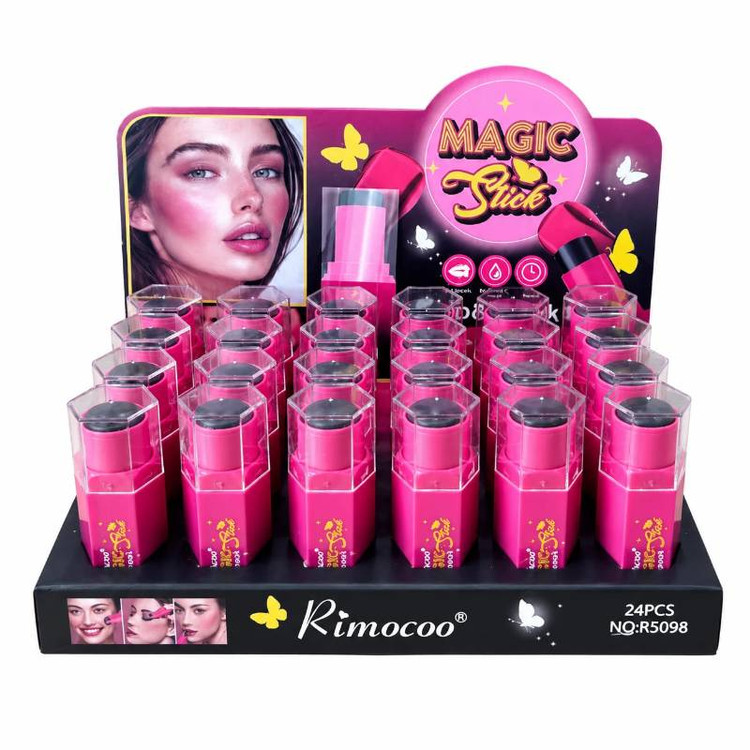 تینت ژله ای جادویی ریموکو مدل MAGIC STICK رنگ سیاه مناسب برای لب گونه پشت چشم بافت ژله ای مناسب انواع پوست