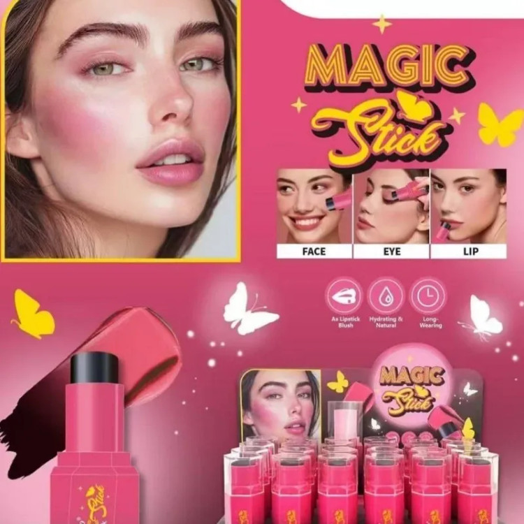 تینت ژله ای جادویی ریموکو مدل MAGIC STICK رنگ سیاه مناسب برای لب گونه پشت چشم بافت ژله ای مناسب انواع پوست