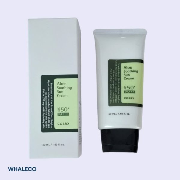 کرم ضد آفتاب بی‌رنگ کوزارکس مدل Aloe Soothing SPF 50+ | محافظت بالا، بدون رنگ و سبک، ساخت کره | COSRX Sunscreen